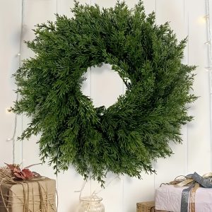 1/2pcs 40cm/15.7inch norfolk pine christmas wreath – real touch artificial greenery c wreaths sb001